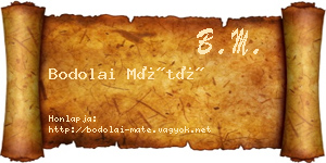 Bodolai Máté névjegykártya